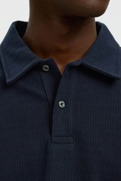 Hombre Selected Polos>Polo jacquard manga larga 100% algodón orgánico