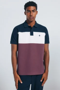 Hombre Springfield Polos>Polo piqué bloques color regular fit