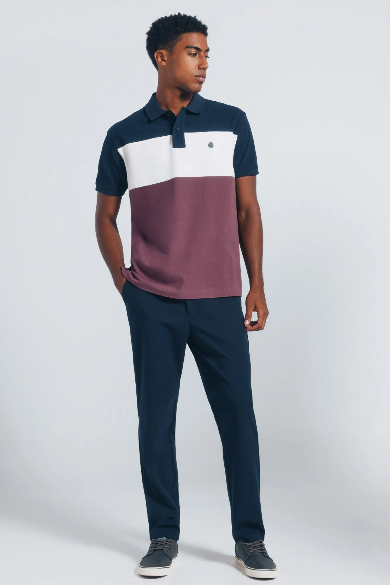 Hombre Springfield Polos>Polo piqué bloques color regular fit