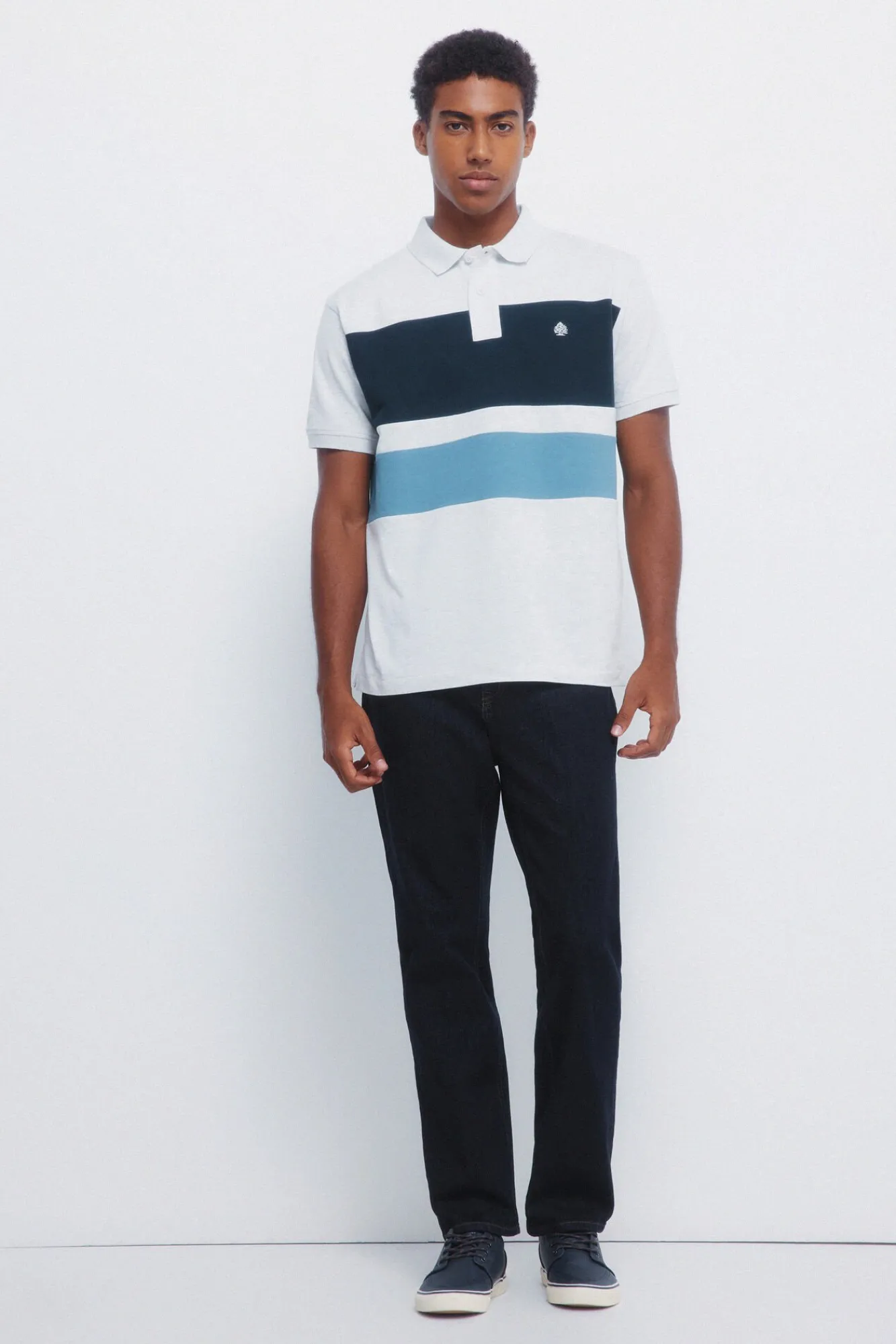 Hombre Springfield Polos>Polo piqué bloques color regular fit