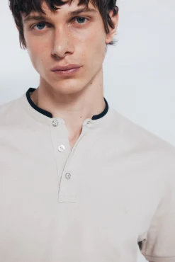 Hombre Springfield Polos>Polo piqué cuello mao slim fit