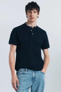 Hombre Springfield Polos>Polo piqué cuello mao slim fit
