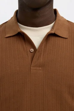 Hombre Selected Polos>Polo Rib de manga corta Regular Fit.