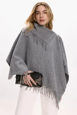 Mujer Vila Chaquetas>Poncho con flecos