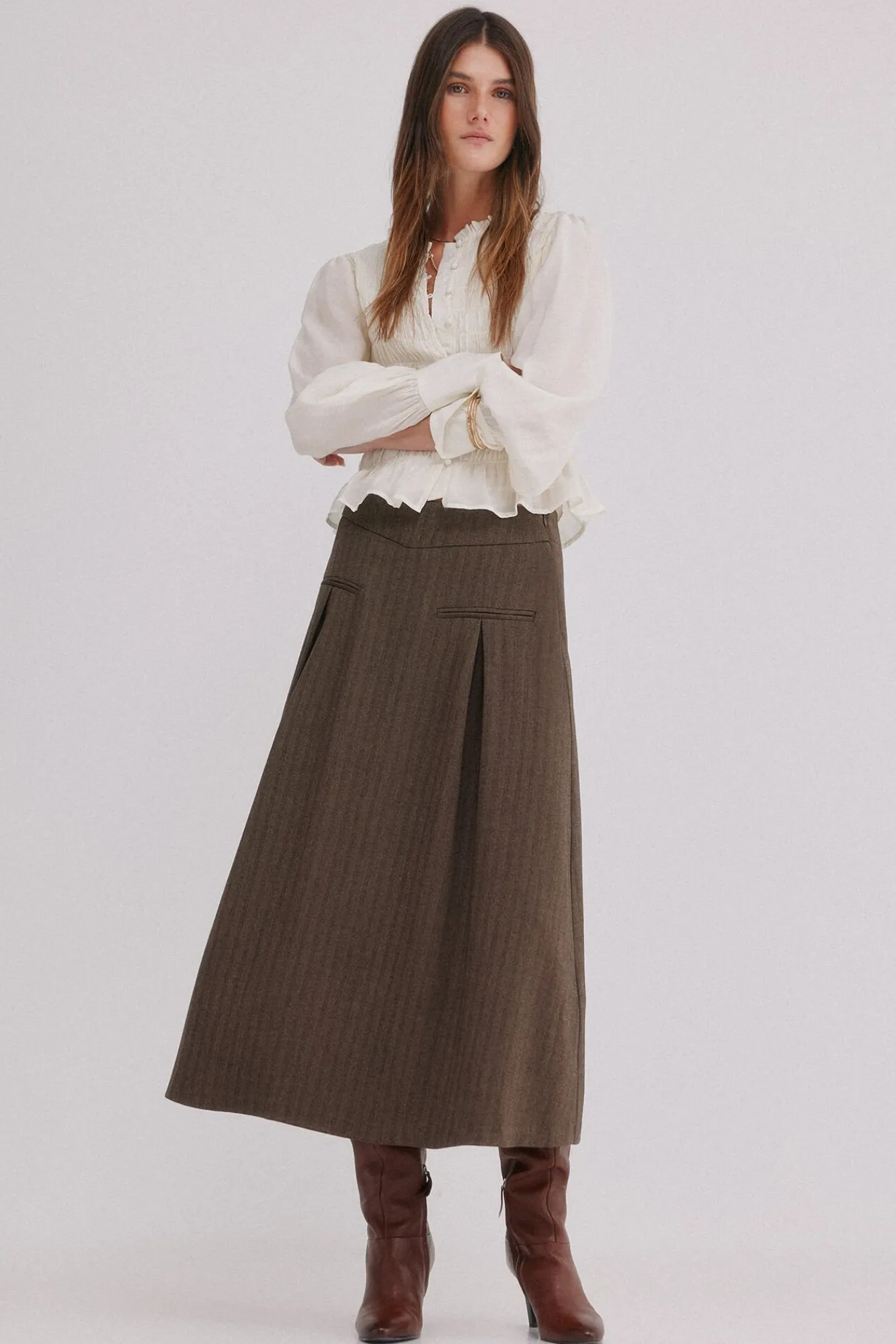 Mujer Hoss Intropia Faldas>Reyes. Falda con pliegues