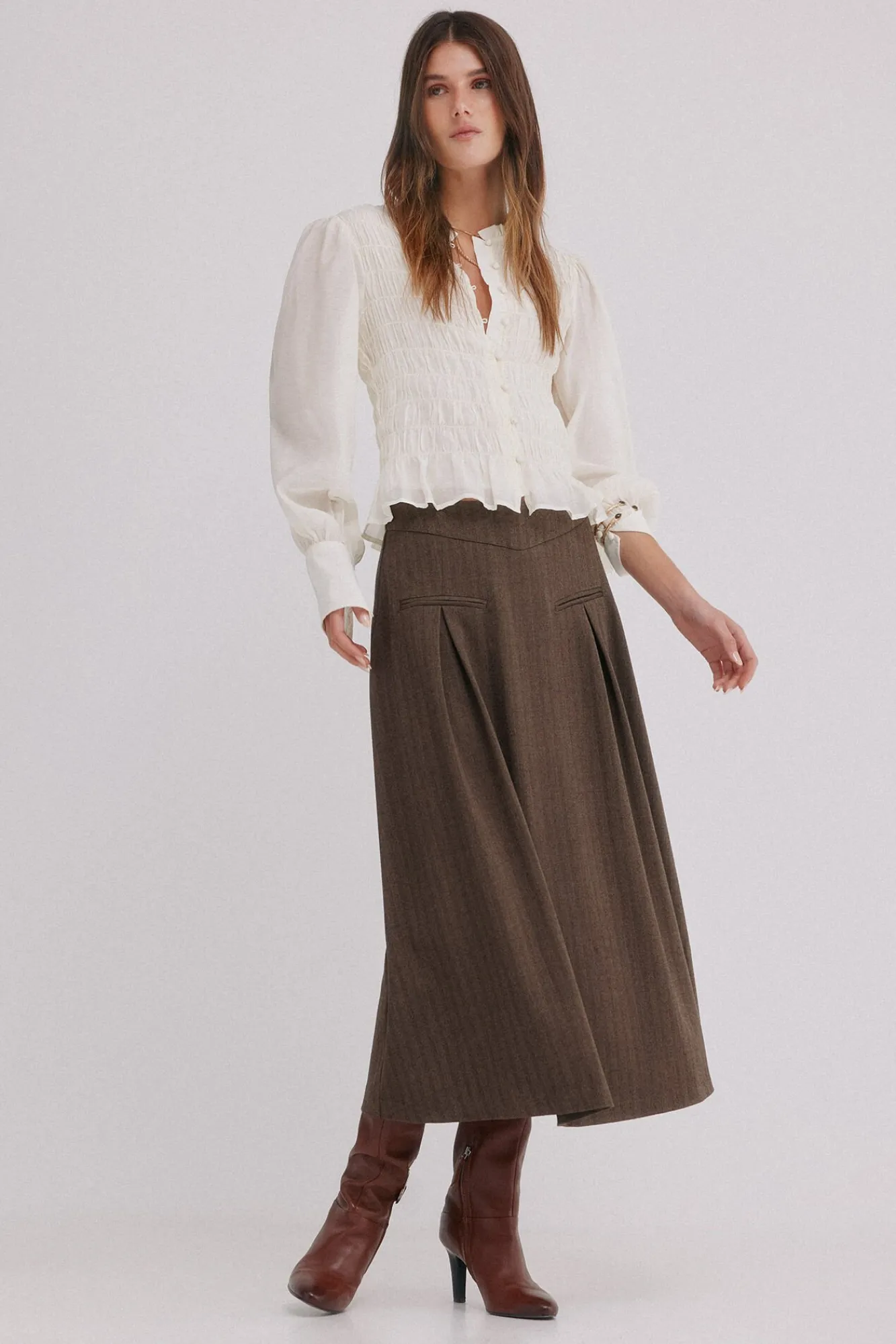 Mujer Hoss Intropia Faldas>Reyes. Falda con pliegues