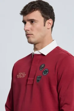 Hombre Valecuatro Polos>Rugby 3 escudos burdeos