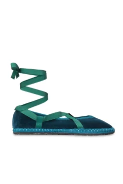 Mujer Flabelus Bailarinas|Planos>Slippers de terciopelo