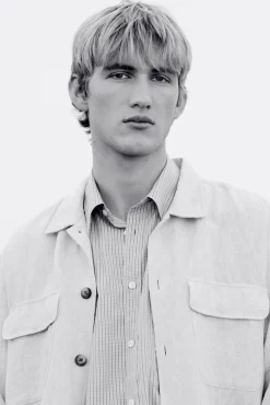 Hombre Selected Camisas>Sobrecamisa de lino