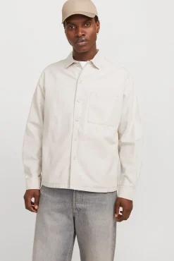 Hombre Jack & Jones Camisas>Sobrecamisa de sarga corte ancho