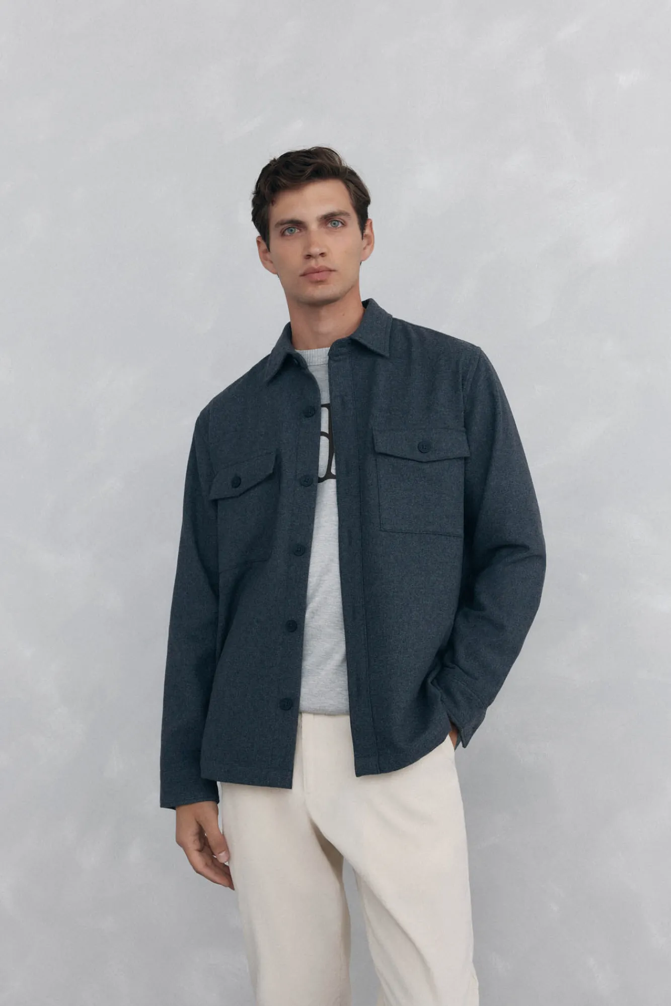 Hombre Pedro del Hierro Camisas>Sobrecamisa lana lisa