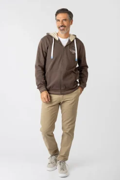 Hombre Privata Sudaderas>Sudadera abierta con capucha y bolsillos