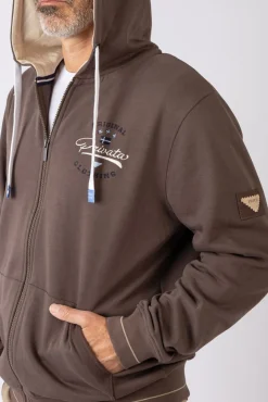 Hombre Privata Sudaderas>Sudadera abierta con capucha y bolsillos