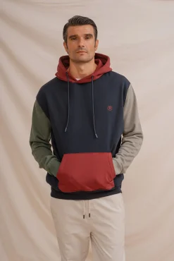 Hombre Celopman Sudaderas>Sudadera canguro tricolor