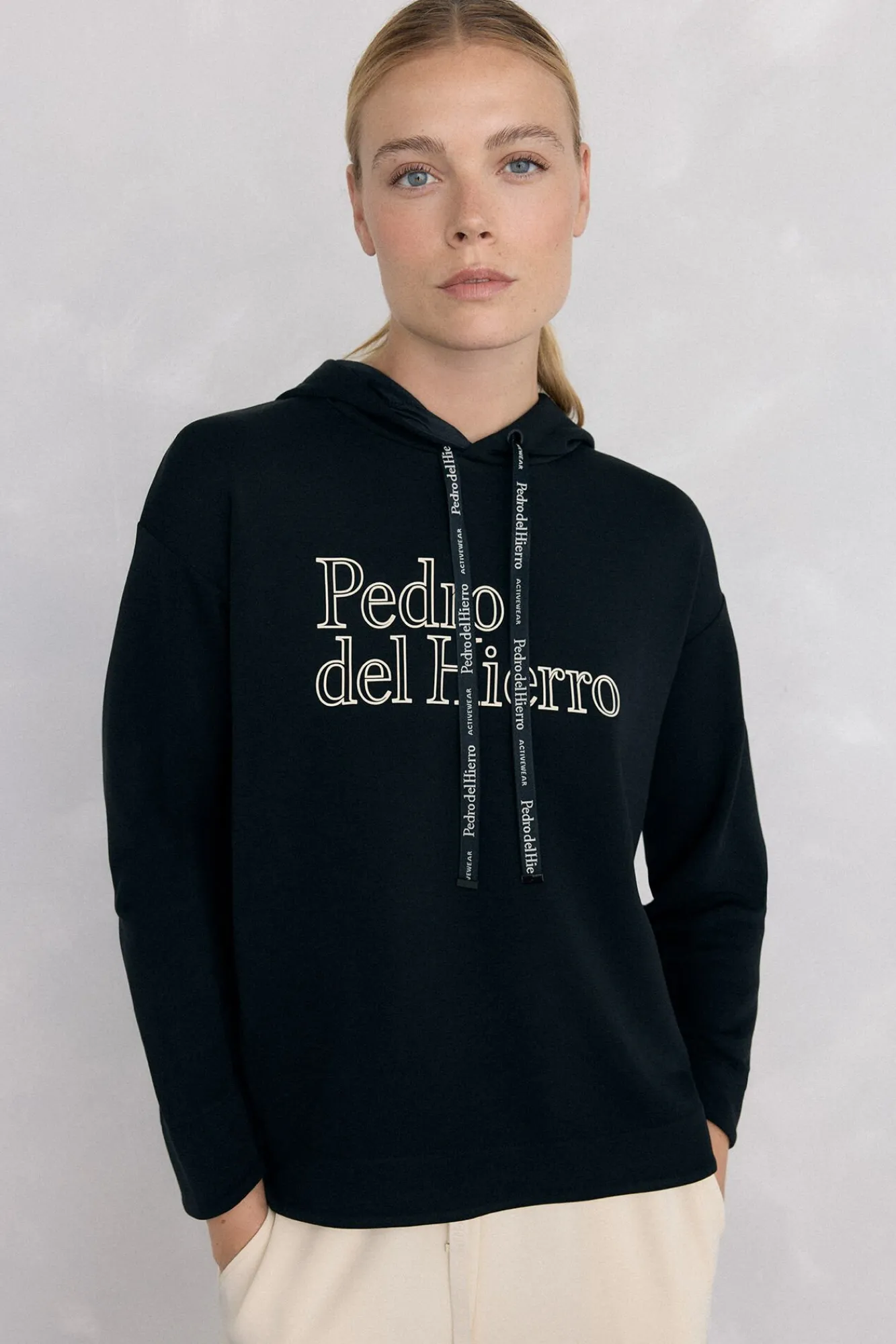 Mujer Pedro del Hierro Deporte|Sudaderas>Sudadera capucha logo soft touch