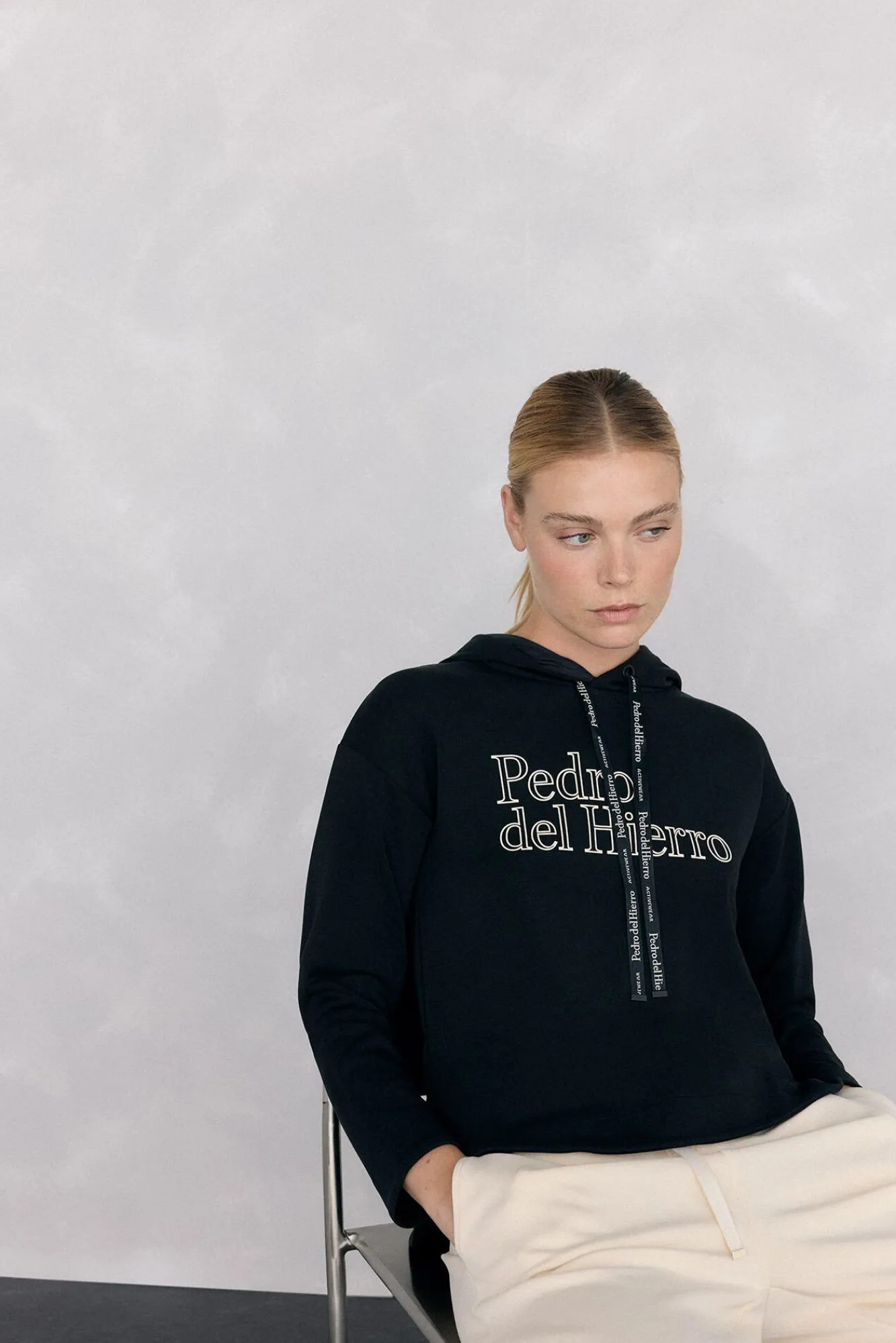 Mujer Pedro del Hierro Deporte|Sudaderas>Sudadera capucha logo soft touch