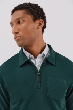 Hombre Cortefiel Sudaderas>Sudadera cuello polo cremallera