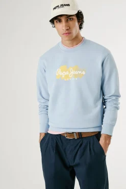 Hombre Pepe Jeans Sudaderas>Sudadera de cuello redondo con logo y estampado.
