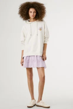 Mujer Pepe Jeans Sudaderas>Sudadera de manga larga con capucha con logo bordado y dibujo en la parte trasera