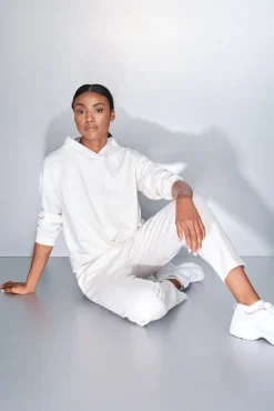 Mujer Dash and Stars Deporte|Sudaderas>Sudadera drapeado blanco