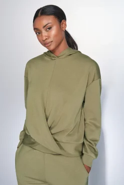 Mujer Dash and Stars Deporte|Sudaderas>Sudadera drapeado kaki