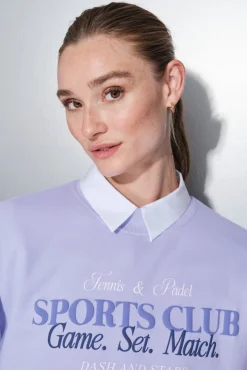 Mujer Dash and Stars Deporte|Sudaderas>Sudadera felpa 100% algodón lila