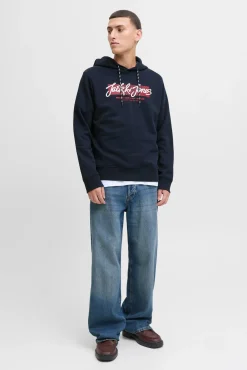 Hombre Jack & Jones Sudaderas>Sudadera logo con capucha