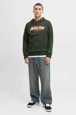 Hombre Jack & Jones Sudaderas>Sudadera logo con capucha