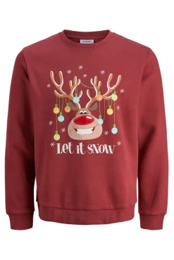 Hombre Jack & Jones Sudaderas>Sudadera navideña cuello redondo
