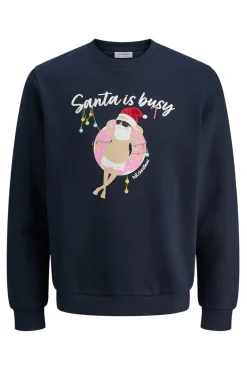 Hombre Jack & Jones Sudaderas>Sudadera navideña cuello redondo