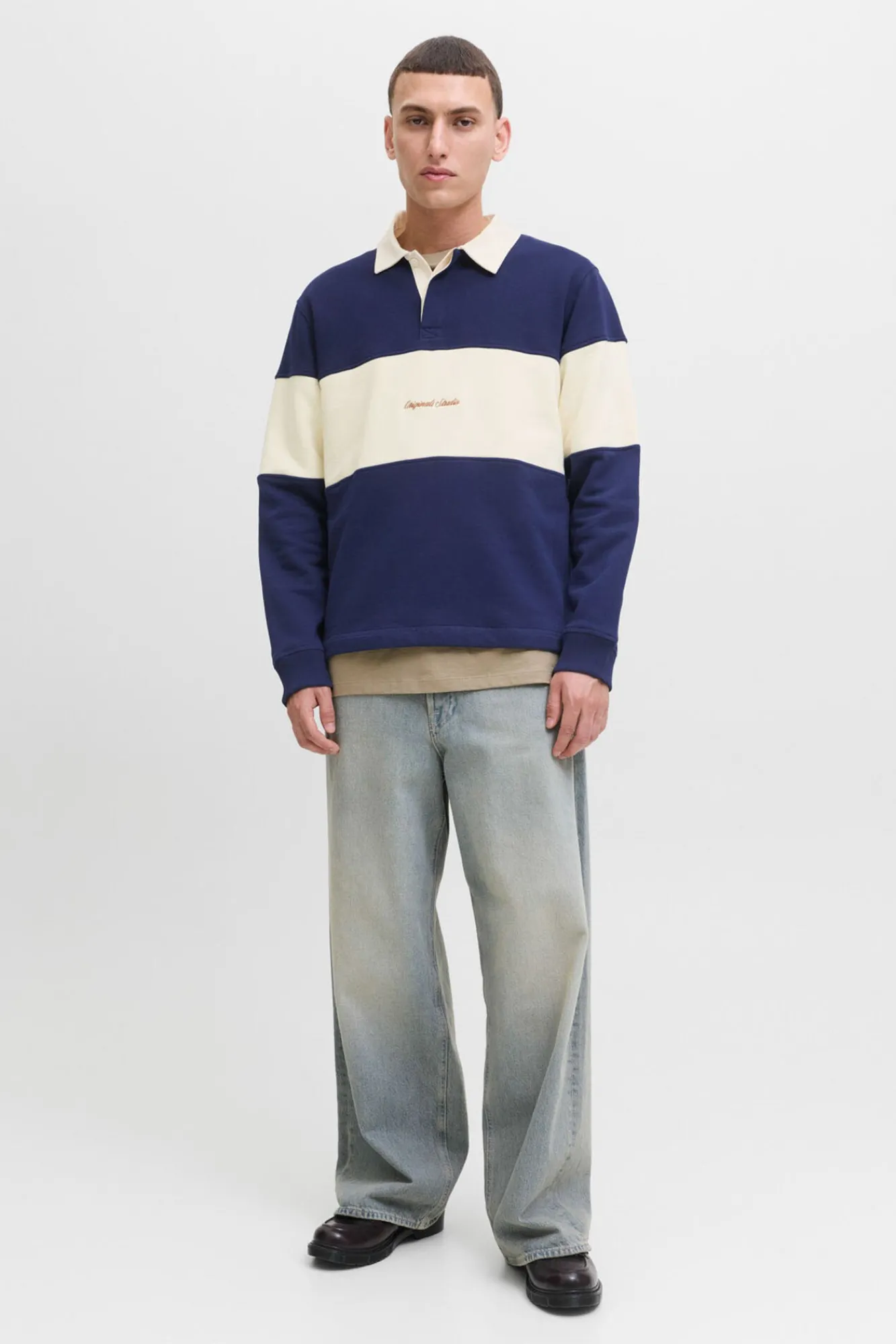 Hombre Jack & Jones Sudaderas>Sudadera tipo polo franja