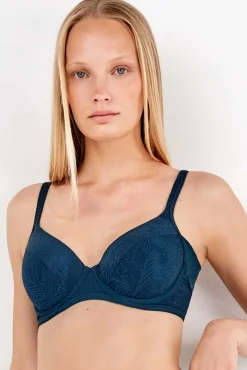 Mujer Gisela Ropa Interior>Sujetador de capacidad en tono azul petróleo