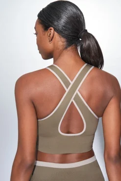 Mujer Dash and Stars Ropa Interior|Deporte>Sujetador deportivo SEAMLESS COMFORT kaki