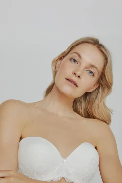 Mujer Ivette Bridal Ropa Interior>Sujetador sin tirantes con push up en blanco