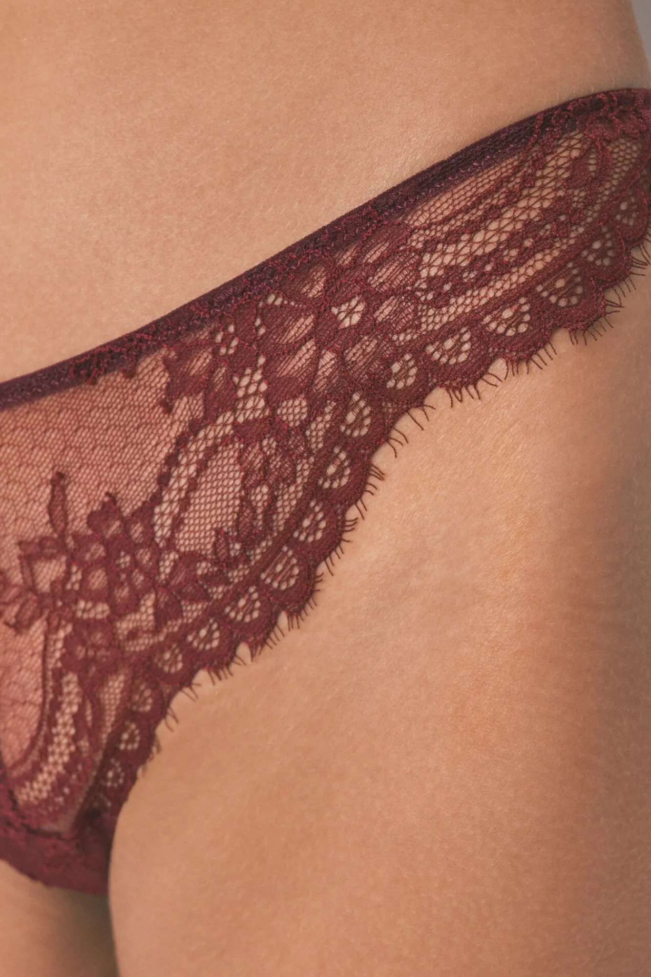 Mujer Women'secret Ropa Interior>Tanga encaje tul vino