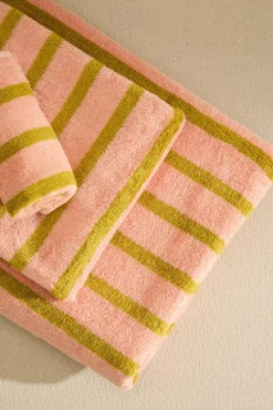 Calma House Toallas>Toalla de baño de algodón de rizo a rayas s Saturno