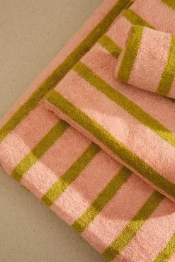 Calma House Toallas>Toalla de baño de algodón de rizo a rayas s Saturno