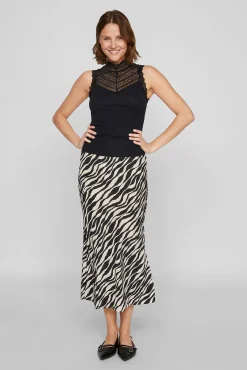 Mujer Vila Camisetas|Blusas>Top con encaje de modal