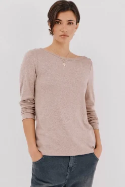 Mujer Cortefiel Camisetas>Top cuello barco botones dorados