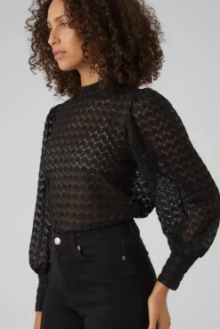 Mujer Vero Moda Camisetas>Top de encaje cuello cerrado