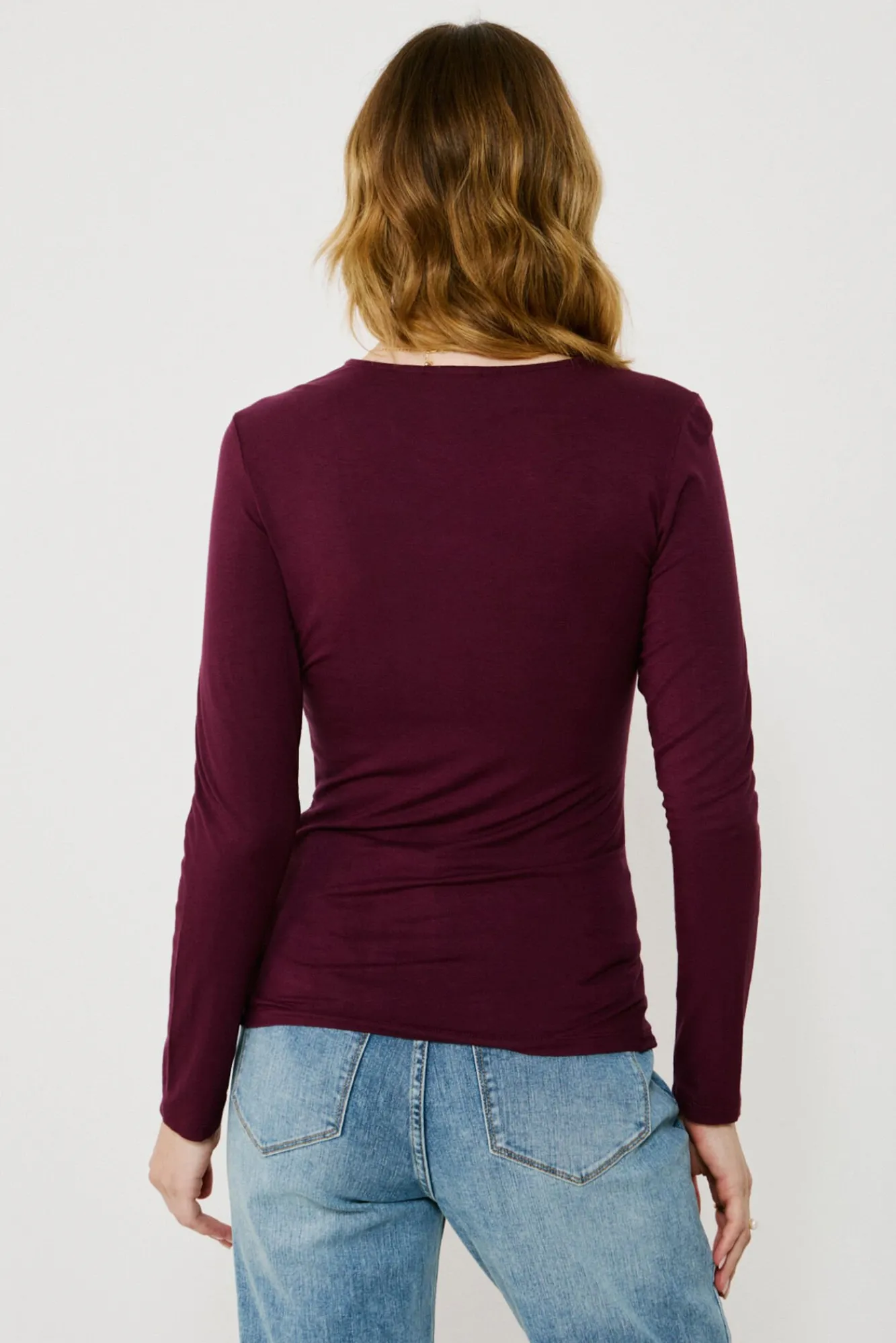 Mujer Vila Camisetas>Top de manga larga con detalle drapeado