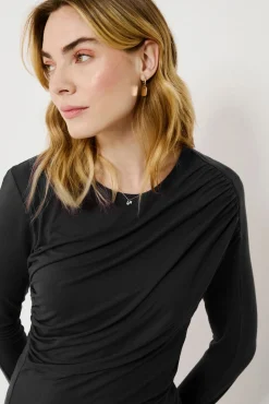 Mujer Vila Camisetas>Top de manga larga con detalle drapeado