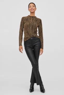 Mujer Vila Camisetas>Top de manga larga con lúrex