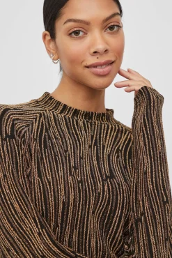 Mujer Vila Camisetas>Top de manga larga con lúrex