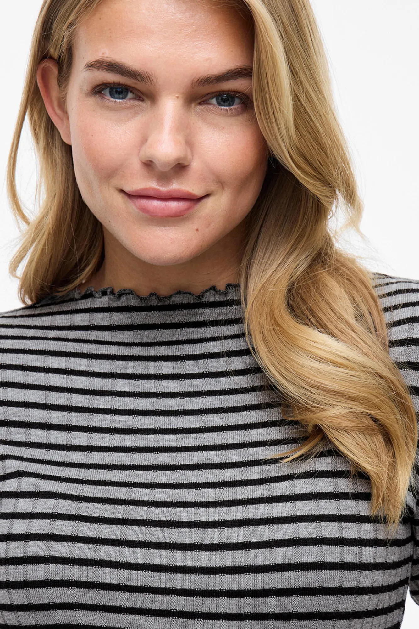 Mujer Vila Camisetas|Blusas>Top de manga larga con ribetes