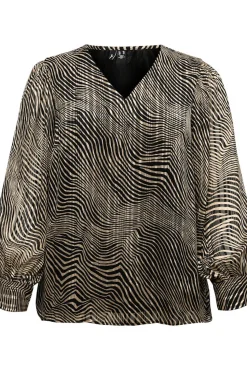 Mujer Vero Moda Curve Camisetas>Top de manga larga y cuello pico talla grande