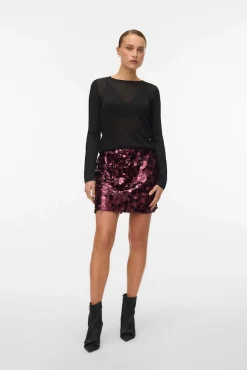 Mujer Vero Moda Camisetas>Top de punto tejido efecto metalizado