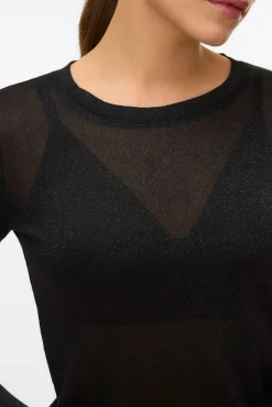Mujer Vero Moda Camisetas>Top de punto tejido efecto metalizado