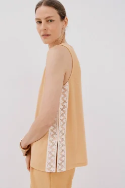 Mujer Cortefiel Camisetas>Top detalle puntilla crochet lateral