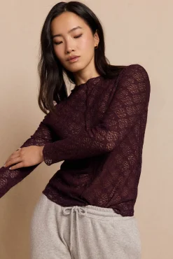 Mujer Slowlove Camisetas>Top encaje asimétrico